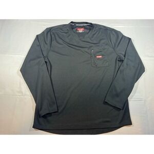 Wrangler Workwear Long Sleeve Performance Shirt‎ Men's Large Black Zip Pocket